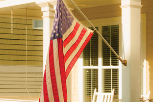 flag on front of house